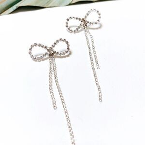 Diamond bow earrings #147